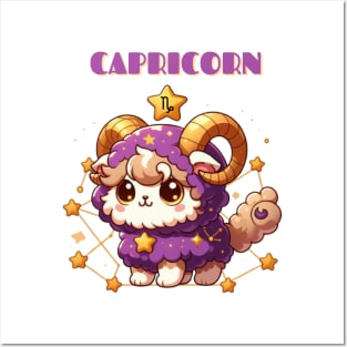 Capricorn Zodiac Cat Posters and Art